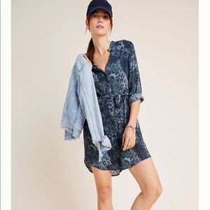 NWT/NWD Anthropologie Cloth & Stone Leopard Shirtdress Small #063